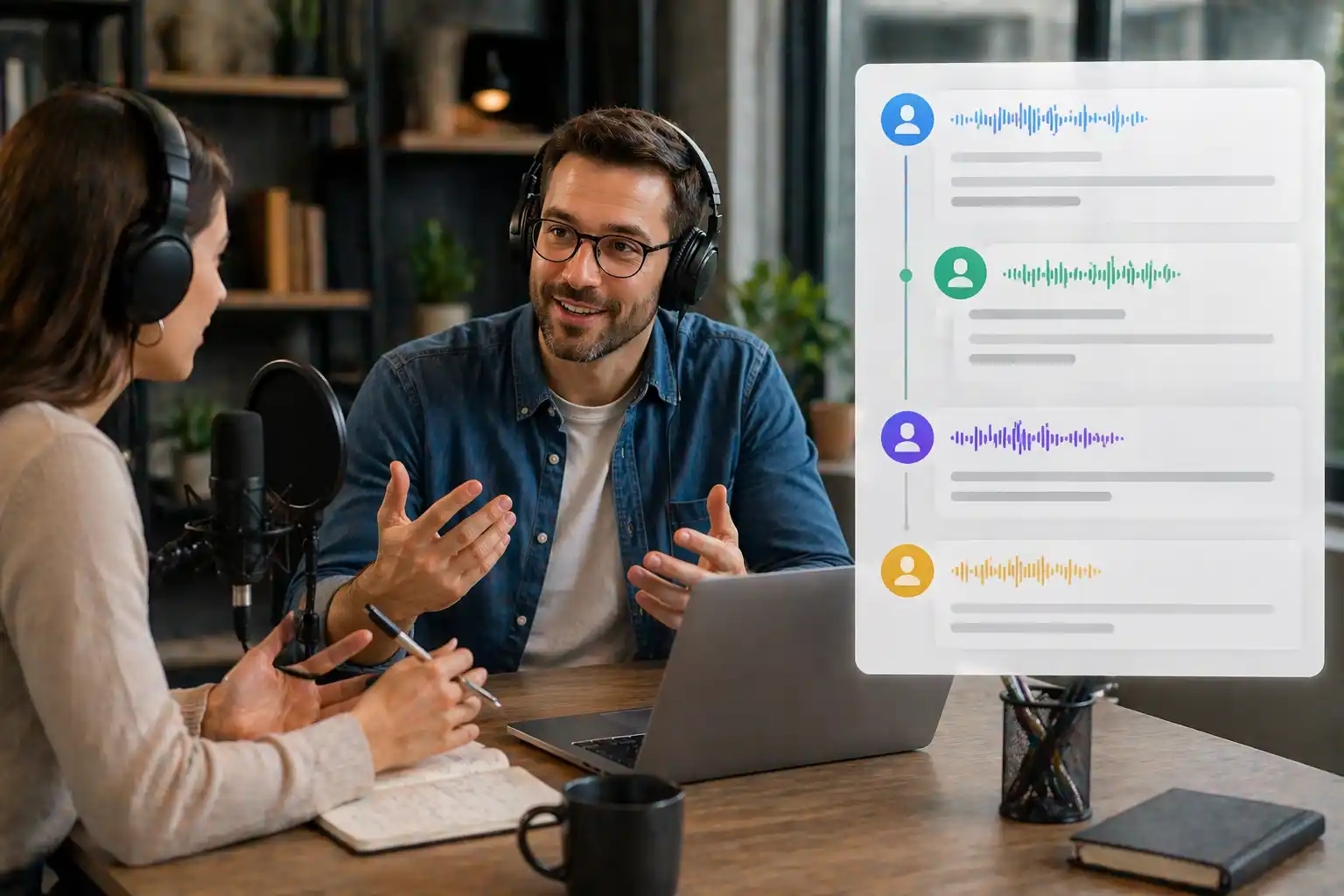 Formatação com reconhecimento de alto-falante para gravações multivozes