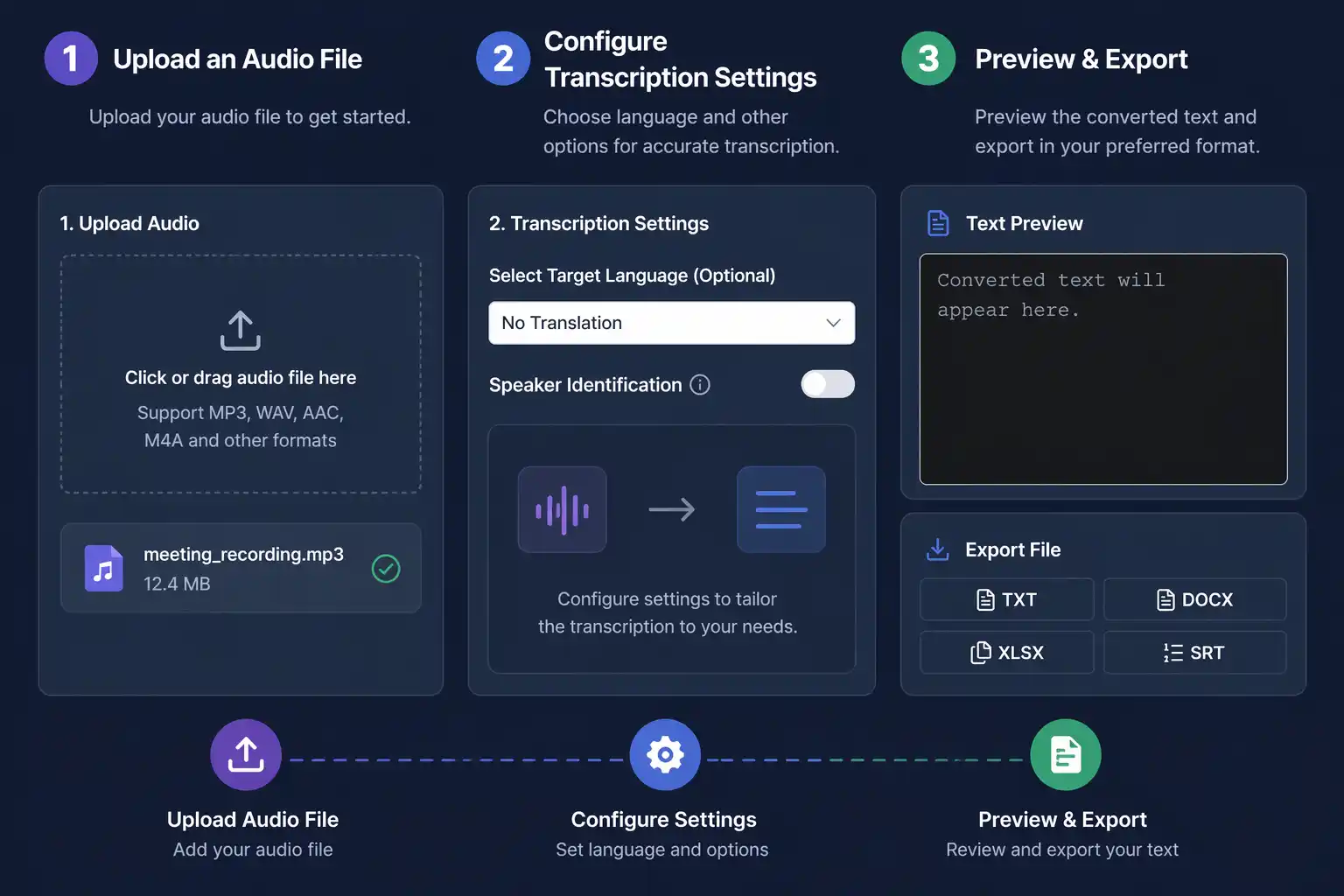 Como usar o conversor de áudio para texto