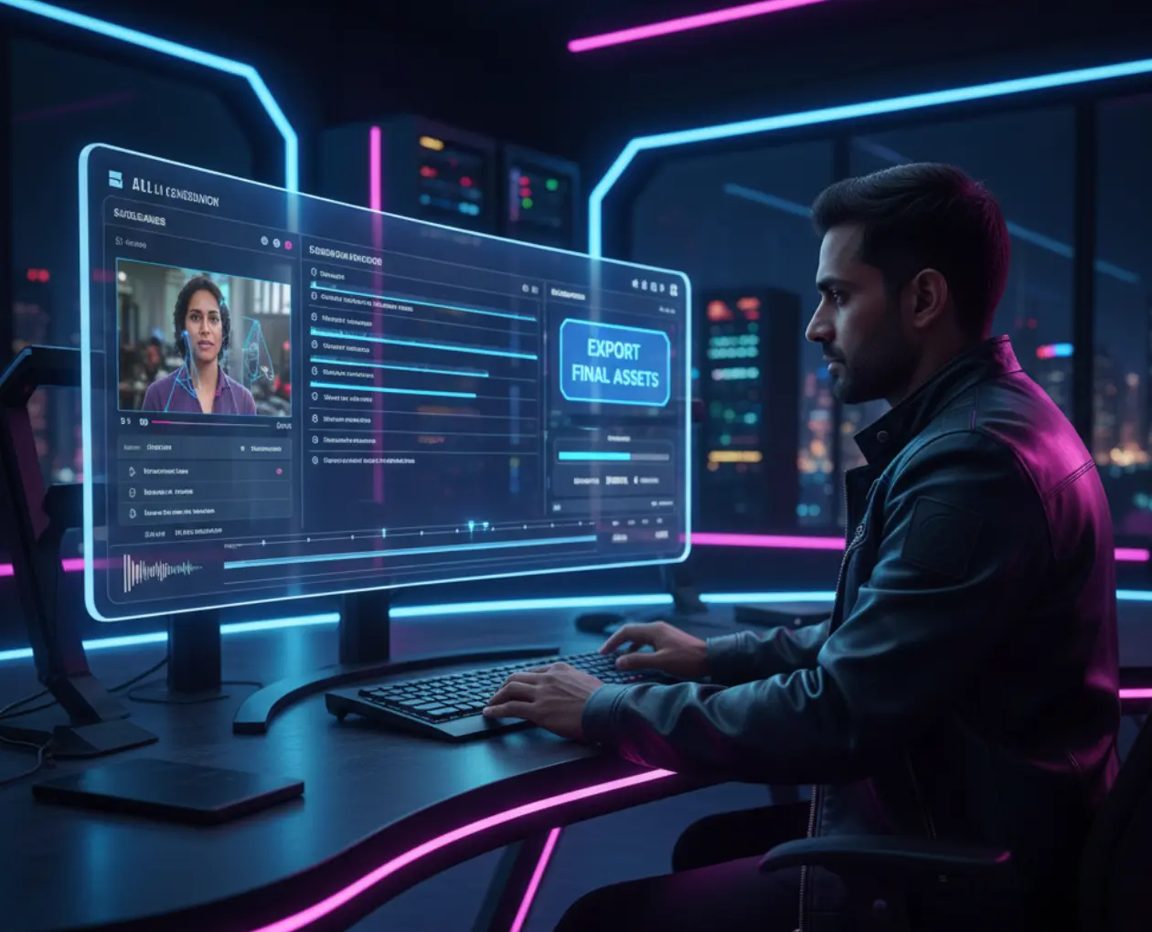 英语配音、口型同步和最终导出一站式完成